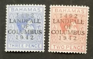 BAHAMAS Landfall of Columbus Overprint Mint Stamp Lot 1942 MH OG Unused z7958