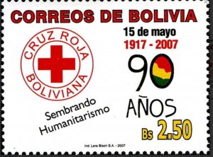 Bolivia 2007 MNH RED CROSS Ninety Years of the Bolivian Red Cross (1917-2007)