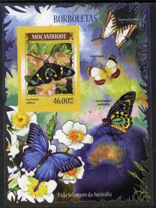 Mozambique 2014 Butterflies #01 imperf s/sheet D - unmoun...