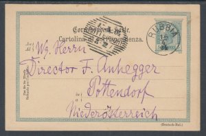 Austria Mi P137 used 1900 5h Postal Card, Rubbia - Pottendorf, Lower Austra, VF