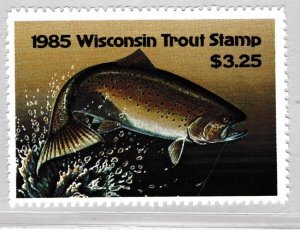 1985 #8 MNH Wisconsin Trout Stamp