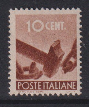Italy    #463  MH  1945   breaking chain  10c