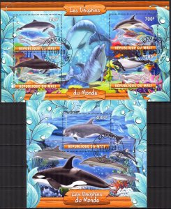 Mali 2020 Marine Life Dolphins Sheet +S/S Used / CTO