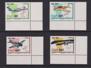 South West Africa  #614-617  MNH  1989   maps and aircraft