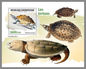 CENTRALAFRICA 2023 MNH Turtles S/S I #610b1