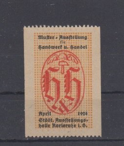 German Advertising Stamp- 1924 Karlsruhe Sample Exhibition for Crafts & Trade