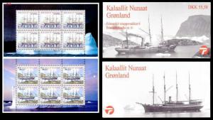 Greenland 1998 Exploration Ships Booklets Sc 338a, 339a  Pristine! Cat $21++