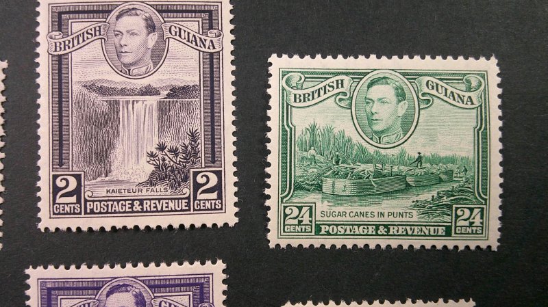 British Guiana 1938-1952 Scott# 230-241 Mint LH/NH VF-XF complete set of 12