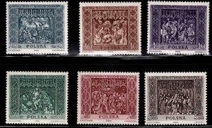 Poland Scott 925-930 MNH** Veit Stoss carvings set