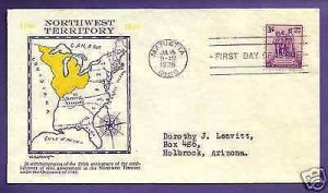 837  NORTHWEST TERR.3c 1938, GRANDY FIRST DAY COVER.