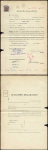 New Zealand 1950 Share Transfer with 1s3d KGVI defin as revenue stamp affixed