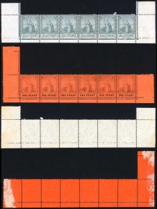 TRINIDAD 1905 SG132/3a Var 1/2d and 1d LINE PERF 13.75 The UNIQUE STRIPS U/M