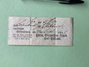 Germany Braunschweig  post office 1803 postal note Ref A1629