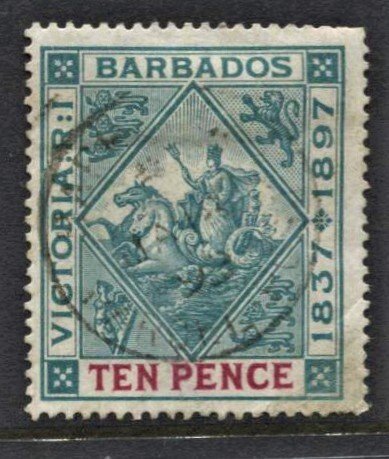 STAMP STATION PERTH -Barbados #88 Badge of Colony Used Wmk.1 CV$65.00