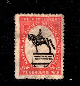 ED-277 OAS-CNY  CINDERELLA STAMP - NATIONA AID SOCIETY LESSEN THE BURDEN OF WAR