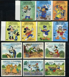 Disney Animation Mickey Mouse Goofy Donald Duck Topical Postage Collection