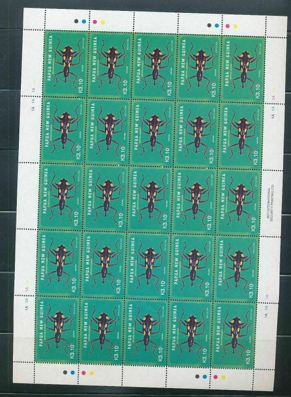 PAPUA NEW GUINEA 2005 INSECTS BEETLES Wildlife SET IN SHEETS(150 Stamps)(PAP 62)