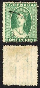 Grenada SG19 1d Green wmk Small Star (sideways) Rough Perf 14.5 Cat 9.50 pounds