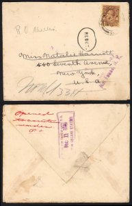 Turks and Caicos 1928 2 1/2d on Not Found Cover