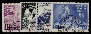 GILBERT & ELLICE ISLANDS GVI SG59-62, 1949 UPU set, FINE USED. Cat £13.