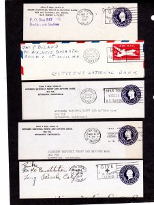 US, Cut Squares with date Stamps, Lot of 10 used cut squares.  Lot 230810 -12