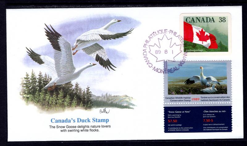 Canada Unitrade FWH5 Duck Stamp Fleetwood U/A FDC