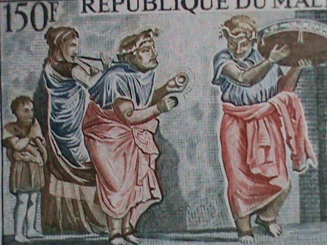 ​MALI STAMP:1974 SC# C211 MUSICIAN- POMPEII MOSAIC -UNUSUAL-PROOF STAMP