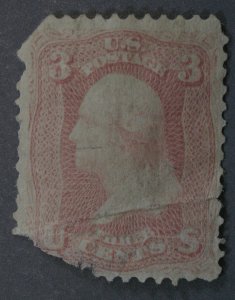 United States #65 3 Cent Washington OG w/ Flaws Filler