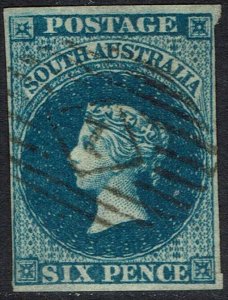 SOUTH AUSTRALIA 1855 QV 6D IMPERF LONDON PRINTING USED