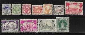 Burma 1949 Throne Rice Planting Dances Sc 102-112 Used A1546