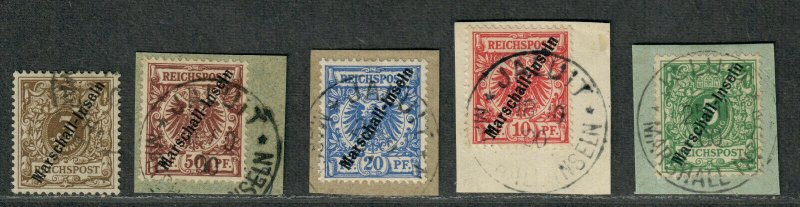 German Marshall Islands Sc#1//6 Used/VF, Signed Stamps, Cv. $2335