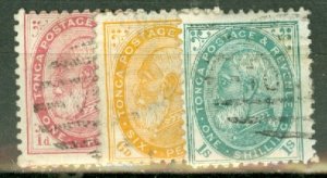 IP: Tonga 1, 2, 4; 1a, 3a, 5a used CV $67.25; scan shows only a few