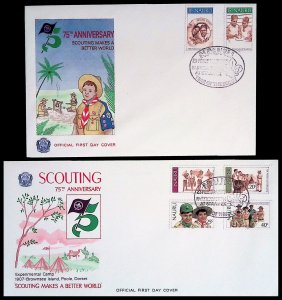 NAURU - 75th Anniversary BOY SCOUTS ENAMEL CACHET (1982) FDCs