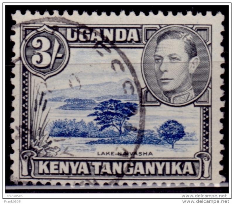 Kenya, Uganda & Tanganyika 1938-54, KGVI Definitive, 3sh, Scott# 82, used