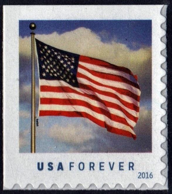 SC#5054b (49¢) U.S. Flag Booklet Single: SSP (2016) SA