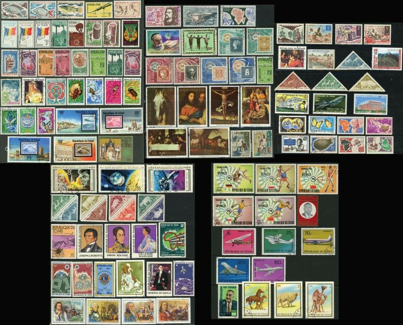 100+ Chad Republic Postage Africa Stamp Collection Used