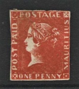 STAMP STATION PERTH Mauritius #3d? QV Worn Impression VFU-Forgery? - CV$1200.00