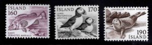 ICELAND Scott 534-536  MNH** wildlife stamp