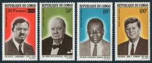 Congo PR C29-C32a,MNH.Michel 71-74,Bl.2. Lumumba,Churchill,Boganda,Kennedy.1965