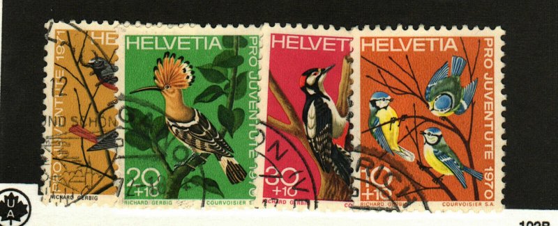 Switzerland #B394-7 used birds