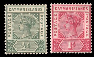 Cayman Islands Scott 1-2 Unused hinged