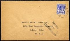 Malaya - Penang 1940 cover to USA bearing Straits 12c blu...