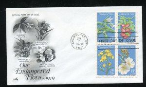 US 1786a Endangered Flora Block Blk UA Artcraft cachet FDC
