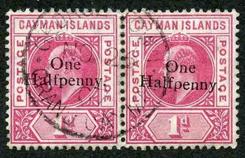 Cayman Is SG17 KEVII One Halfpenny on 1d Nov 26 1907 CDS