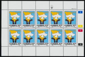 Namibia 659-61 Sheets MNH Pres Sam Nujoma, Map, Flag