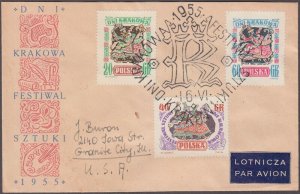 POLAND Sc #694-6 FDC SET of 3 KRAKOW FESTIVAL with STAR of DAVID in STAMPS