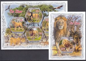 Ivory Coast. 2018 Cinderella issue. Lions sheet of 4 and s/sheet. ^