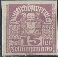 Austria P37 (mh) 15h Mercury, lilac (1921)