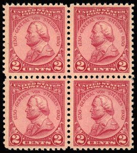 US Sc 689 VF/MNH BLOCK of 4 - 1930 2¢ - Gen. von Steuben