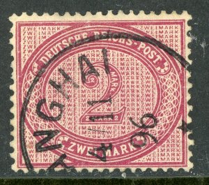 China 1901 Germany 2M Dk Red Carmine Michel V37e (Sc #36b) Signed BPP VFU E920